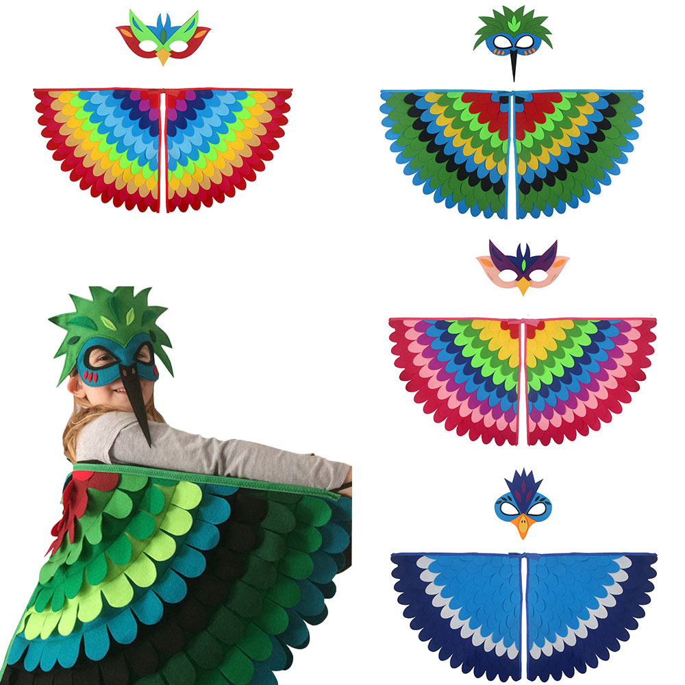 Cosplay Prop Patterns - Schattig uilenvleugels kostuum dierlijk pauwpatroon vilten